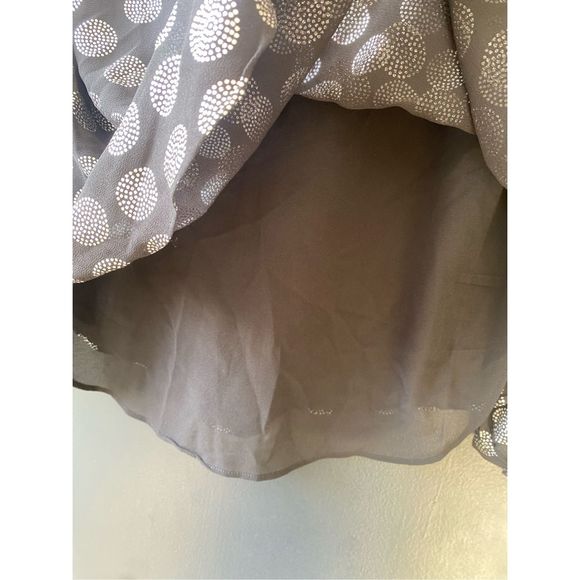 MICHAEL KORS Optic Foil Inverted-Pleat Top, Black Silver Blouse, Sz Small MP $98 - Picture 7 of 12